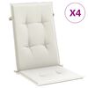 vidaXL Stolsdynor h&ouml;gt ryggst&ouml;d 4 st melerad gr&auml;ddvit 120x50x4 cm tyg