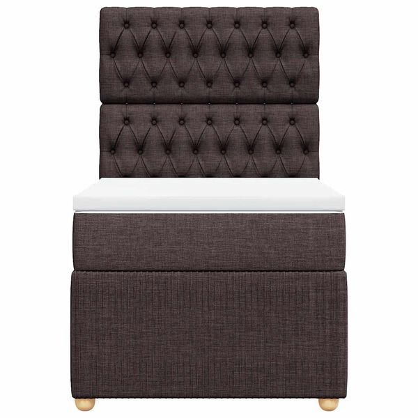 vidaXL Rams&auml;ng med madrass m&ouml;rkbrun 90x200 cm tyg