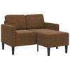 vidaXL 2-sitssoffa med sch&auml;slong L-formad brun 125 cm konstl&auml;der
