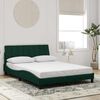 vidaXL Bed Frame with LED without Mattress "Hanko" Dark Green 120x200 cm Velvet