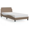 vidaXL Bed Frame "Dover" Cappuccino 100x200 cm Faux Leather