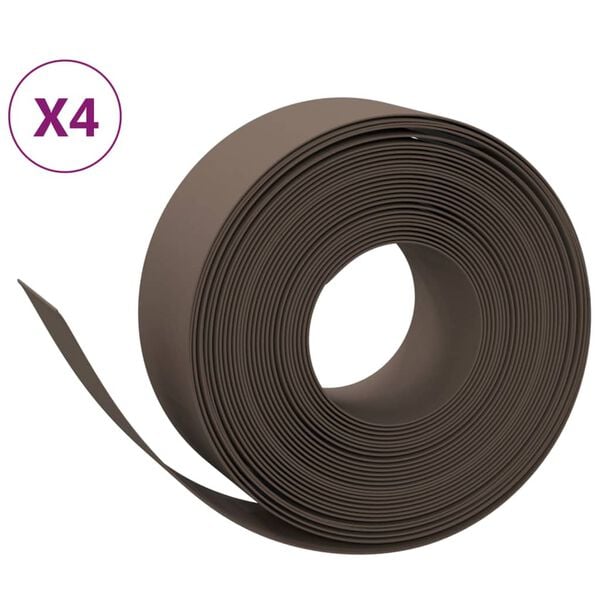 vidaXL Rabattkant brun 4 st 10 m 20 cm polyeten
