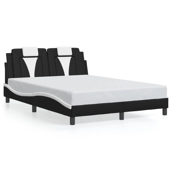 vidaXL Bed Frame "Viana" without Mattress Black and White 120x200 cm Faux Leather