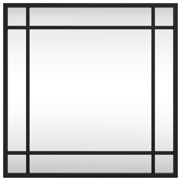 vidaXL Väggspegel svart 40x40 cm fyrkantig järn