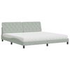 vidaXL Bed with Mattress Light Grey 200x200 cm Velvet