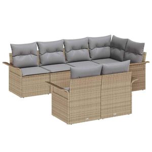 vidaXL Tr&auml;dg&aring;rdsoffset 7 st Beige konstrotting