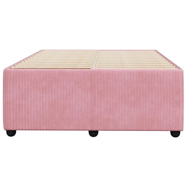 vidaXL s&auml;ngram utan madrass rosa 120x190 cm sammet