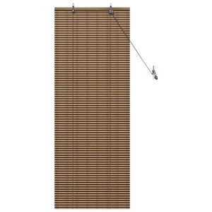 vidaXL Rullgardin med gardiner Brun 60 x 160 cm Bambu