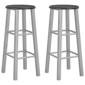 vidaXL Barstolar 2 st silver MDF