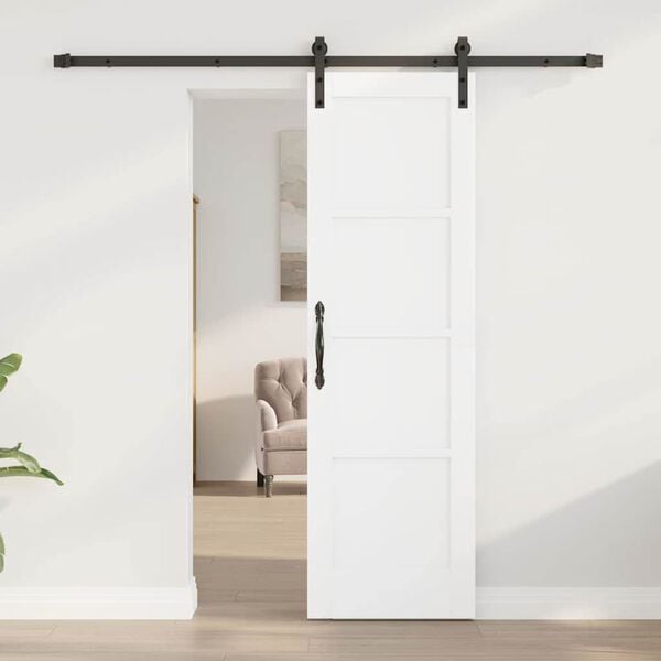 vidaXL Skjutd&ouml;rr Vit och svart 61 x 198,5 cm Massiv furu