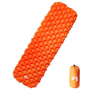 vidaXL Uppbl&aring;sbar campingmadrass 1 person orange 190x58x6 cm