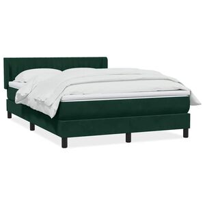 vidaXL Rams&auml;ng med madrass m&ouml;rkgr&ouml;n 160x220 cm sammet