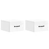 vidaXL V&auml;ggmonterat S&auml;ngbord 2 pcs Vit h&ouml;gglans 34,5 x 33 x 20 cm