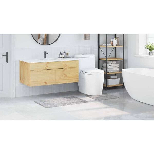 vidaXL Antisklid badmatta set 2 pcs Grå PP