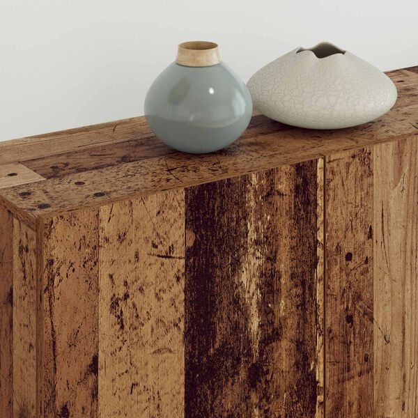 vidaXL TV-sk&aring;p V&auml;ggmonterad 4 pcs Gammalt tr&auml; Konstruerat tr&auml;