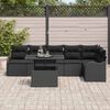 vidaXL Soffset med kudde 7 pcs Svart Poly rattan