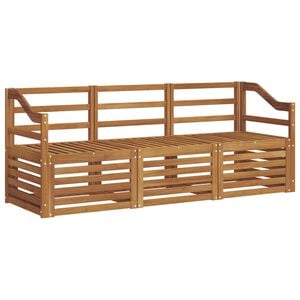 vidaXL Soffgrupper 3 pcs Naturf&auml;rg Massivt Akaciatr&auml;