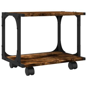 vidaXL Skrivarst&auml;ll 2 hyllor r&ouml;kf&auml;rgad ek 41x28x33,5cm konstruerat tr&auml;