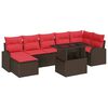 vidaXL Tr&auml;dg&aring;rdsoffset 8 st Brun Poly rattan