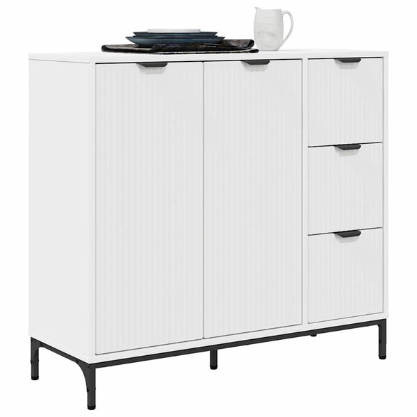 vidaXL Sideboard med l&aring;da Vit 89,5 x 33 x 82 cm Konstruerat tr&auml;