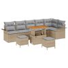 vidaXL Tr&auml;dg&aring;rdsoffset 9 st Beige konstrotting