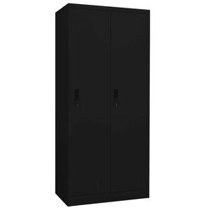 vidaXL Garderob svart 80x50x180 cm st&aring;l