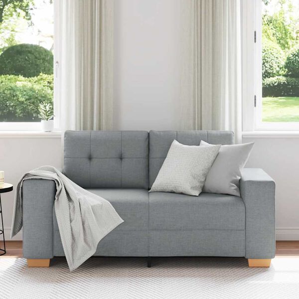 vidaXL Loveseat soffa ljusgr&aring; 160x77x82 cm tyg