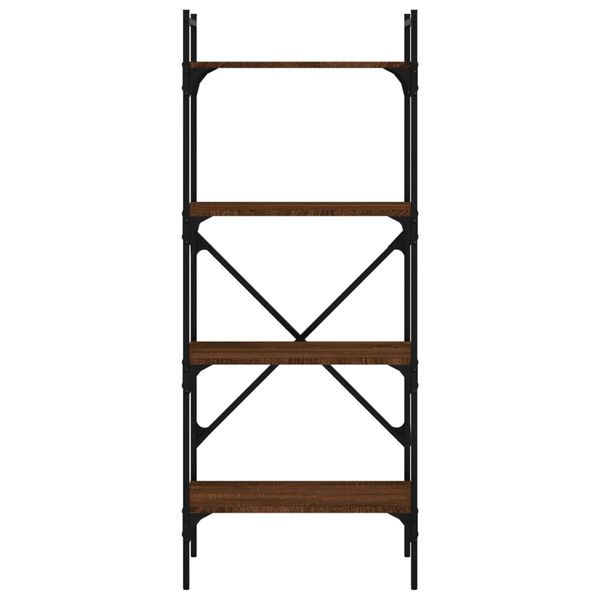 vidaXL Bokhylla 4 hyllplan brun ek 56x31,5x138,5 cm konstruerat trä