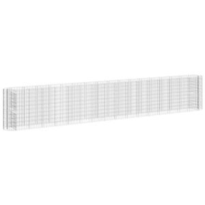 vidaXL Planteringsgabion galvaniserat j&auml;rn 610x50x100 cm