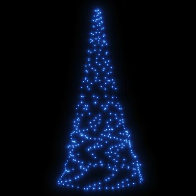 vidaXL Julgran på flaggstång blå 200 LEDs 180 cm