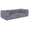 vidaXL Modulsofa enhet 3 st Tyg Gr&aring; 140 x 70 x 36 cm