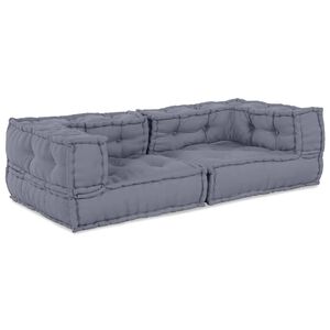 vidaXL Modulsofa enhet 3 st Tyg Gr&aring; 140 x 70 x 36 cm