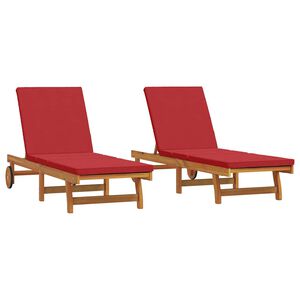 vidaXL Solstol Reclining 3 pcs Brun 40 x 40 x 40cm Massivt akaciatr&auml;