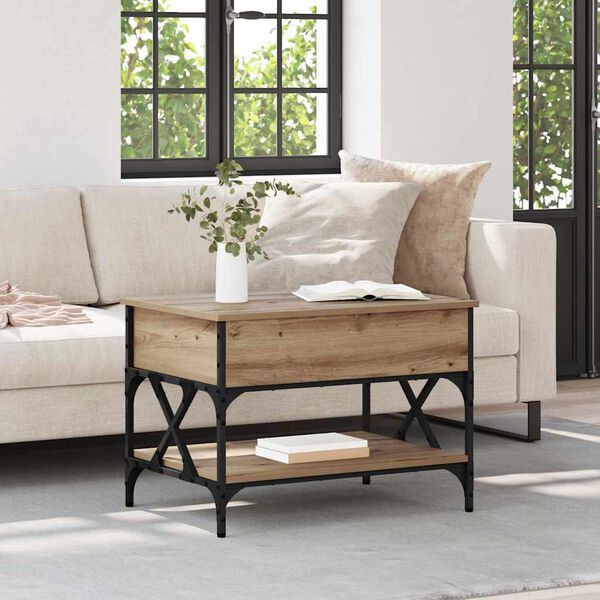 vidaXL Kaffeebord Artisan Ek 70x50x50cm Konstruerat tr&auml;