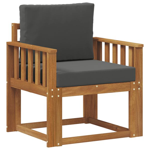 vidaXL Utomhussoffa Massivt akaciatr&auml; och polyester Naturf&auml;rg