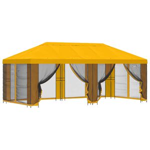 vidaXL Paviljong med v&auml;ggar 6 x 3 m Gul Polyester och St&aring;l 190