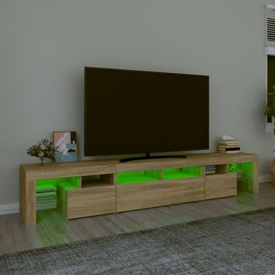 vidaXL Tv-bänk med LED-belysning sonoma ek 230x36,5x40 cm