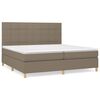 vidaXL Rams&auml;ng med madrass taupe 200x200 cm tyg