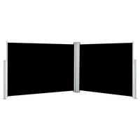 vidaXL Infällbar sidomarkis svart 100x1000 cm