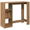 vidaXL Barbord med hylla artisian-ek 124x46x103,5 cm konstruerat tr&auml;