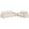 vidaXL Soffa 2 st Beige Linnenblandad tyg