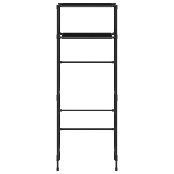 vidaXL Toaletthylla med 2 hyllplan svart 53,5x28x143 cm järn