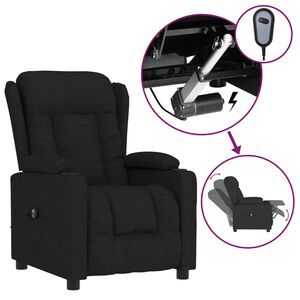 vidaXL Elektrisk reclinerf&aring;t&ouml;lj svart tyg
