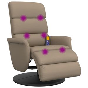 vidaXL Massagef&aring;t&ouml;lj med fotst&ouml;d cappuccino konstl&auml;der