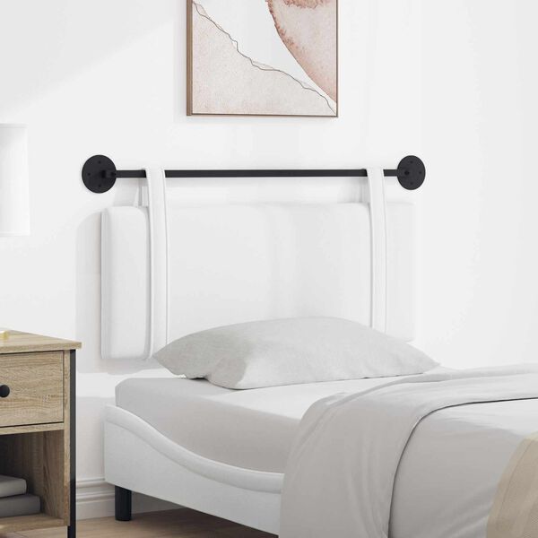 vidaXL H&auml;ngande Huvudgavel V&auml;ggmonterad Vit 110 x 55 x 5 cm tyg