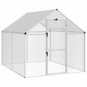 vidaXL F&aring;gelbur Silver 181,5 x 221 x 173,5 cm Svetsat tr&aring;dmask