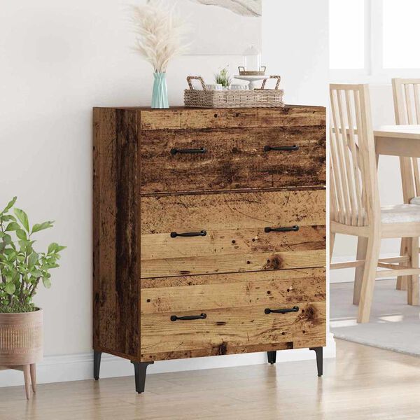 vidaXL Sideboard med l&aring;da Gammalt tr&auml; 69,5 x 34 x 90 cm