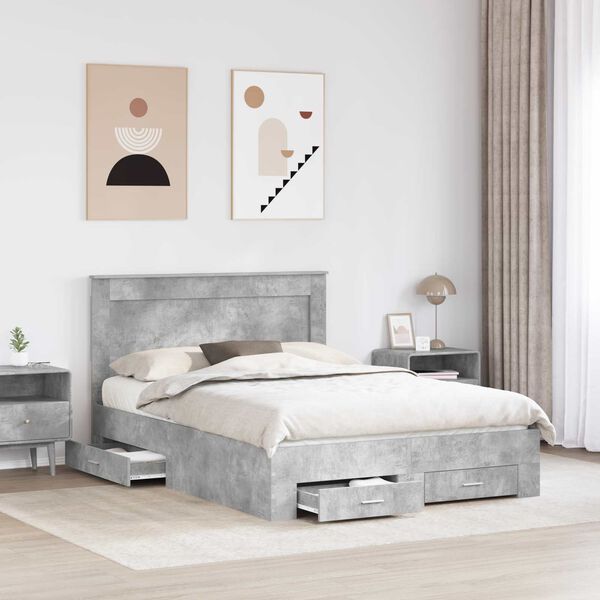 vidaXL S&auml;ngram med l&aring;da med huvudgavel med lagring Konstruerat tr&auml;