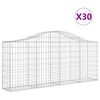 vidaXL Gabioner b&aring;gformade 30 st 200x30x80/100 cm galvaniserat j&auml;rn