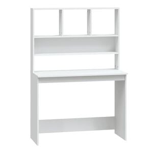 vidaXL Skrivbord med hyllor vit 102x45x148 cm konstruerat tr&auml;